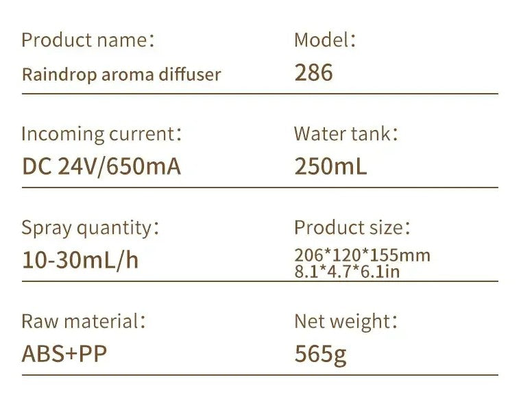 Smart Cool Mist Raindrop Air Humidifier for Garden Landscape