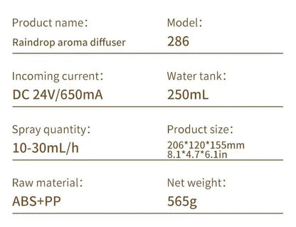 Smart Cool Mist Raindrop Air Humidifier for Garden Landscape