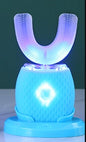 U Shape Cold Light Automatic Toothbrush - Blue
